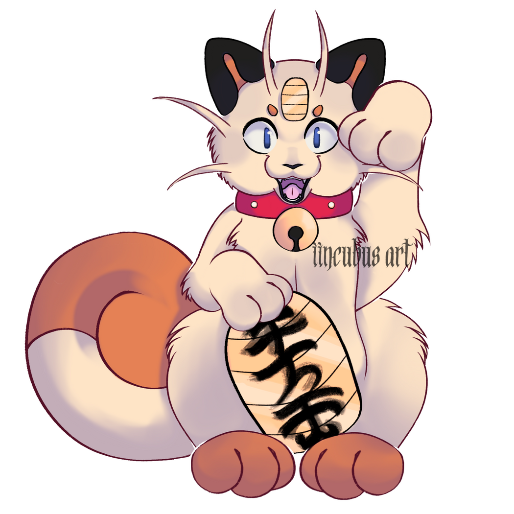 Lucky Cat Meowth Sticker